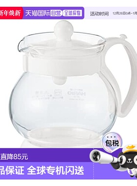 【日本直邮】HARIO玻璃王 Jumping Leaf茶壶 350ml白色JPP-35-W