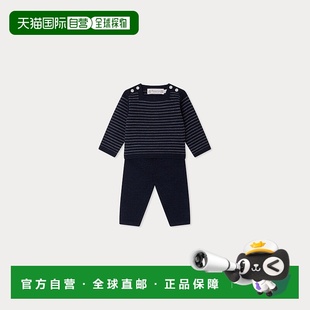 长袖 自营欧洲直邮Bonpoint小樱桃 Joe条纹羊毛方领套装