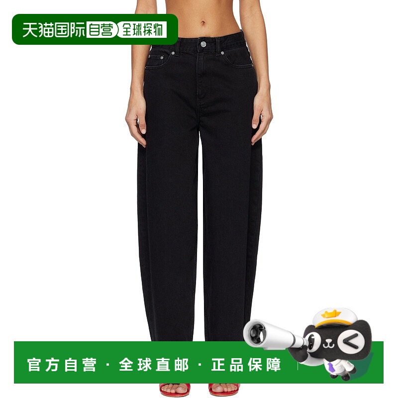 香港直邮GANNI 甘尼 女士 黑色 Loose Rigid Stary 牛仔裤 J1642