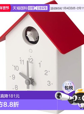 日本直邮RHYTHM 4RH797SR01（红色/白色）台钟/挂钟/石英风箱布谷