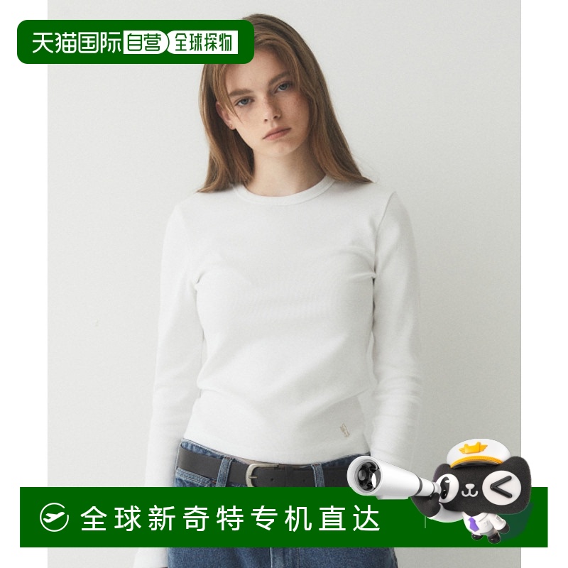韩国直邮WHO.A.U 女士女装T恤 Ribbed Long Sleeve T-shirt / WHLA