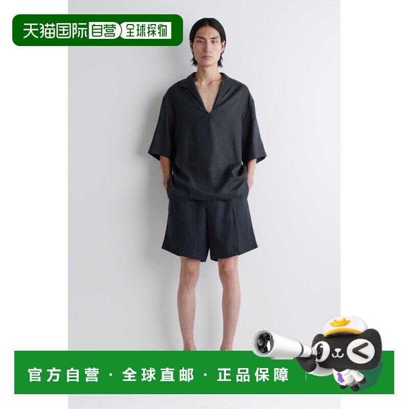 自营欧洲直邮COS 男士亚麻弹力腰短裤休闲裤图片