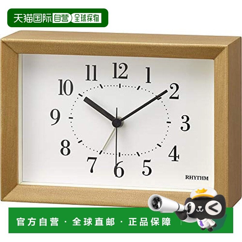 【日本直邮】RHYTHM 闹钟 PLUS 8RE676SR06 棕色 A6时钟钟表