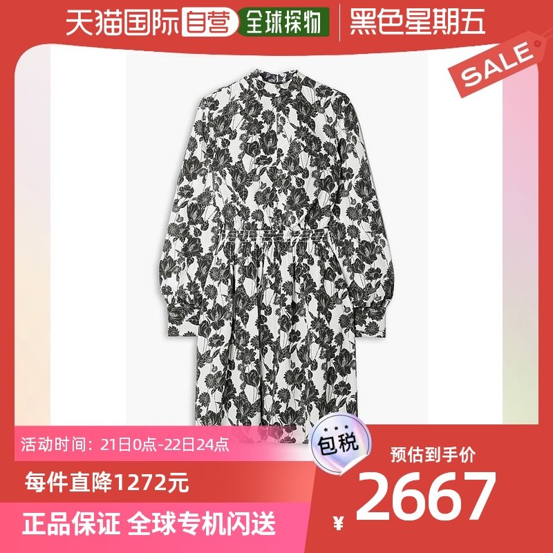 香港直邮潮奢 JASON WU 女士印花真丝双绉迷你连衣裙