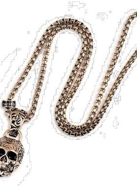 自营 Crucible Los Angeles Blue Stainless Steel 35mm Skull Ne