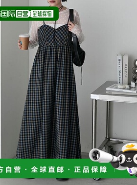 1h可退 日本直邮【forksy.】格纹切换长款吊带 ONE PIECE连衣裙