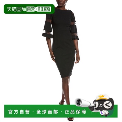 自营 Joseph Ribkoff 中长连衣裙 - 黑色 美国奥莱直发