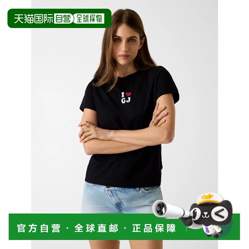 日本直邮GUESS JEANS 我爱系列T恤 黑色