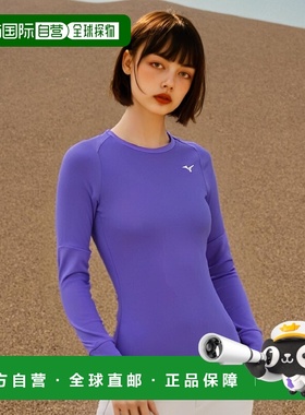 【日本直邮】美津浓MIZUNO女士长袖运动T恤 田径服J2MA1770 紫色S