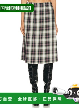 1h可退 香港直邮潮奢 Acne Studios 艾克妮 女士 Izetta 格纹半身