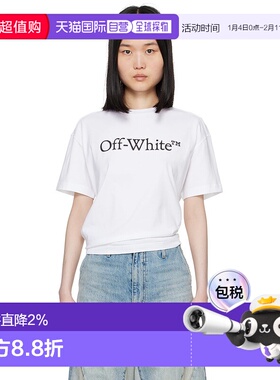 1h可退 香港直邮off-white 女士 白色 Big Bookish Skate T 恤 OW