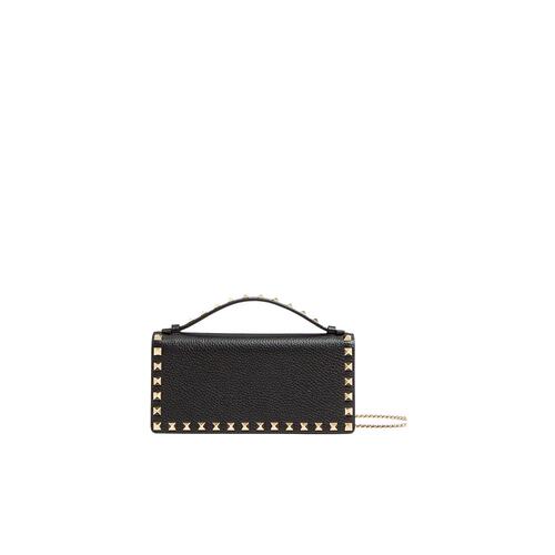 VALENTINO 女士钱包 WP0AK2VSH0NO SS2025 黑色 铆钉链条钱包