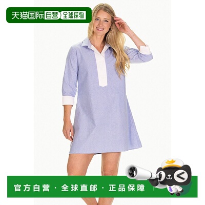 自营duffield lane牛津蓝色Raleigh领连衣裙-浅蓝色 美国奥莱直发