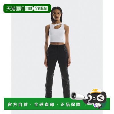自营欧洲直邮On昂跑IKON系列女士黑色再生聚酯抽绳可调节卫裤长裤