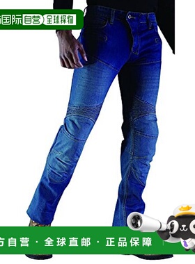 日本直邮KOMINE摩托车骑行用紧身牛仔裤CE2级规格/靛蓝色 L号