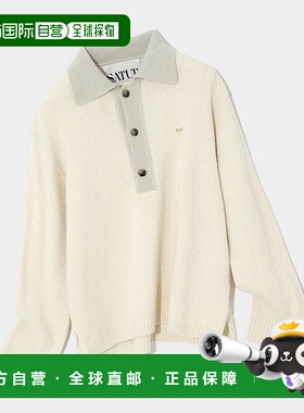 韩国直邮SATUR设计师款大气简约日常休闲个性毛衣SA22FWMK09A1IV