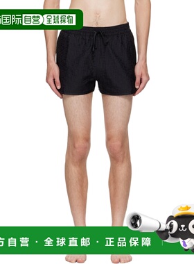 1h可退 香港直邮潮奢 Balmain 巴尔曼 男士 黑色花押字泳裤 BWB67