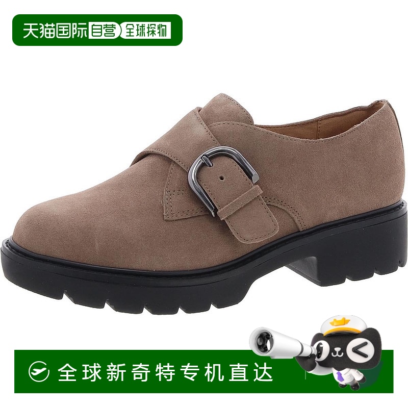 自营easy spirit女式带扣皮革乐福鞋高跟鞋 - 灰褐色 【美国奥莱