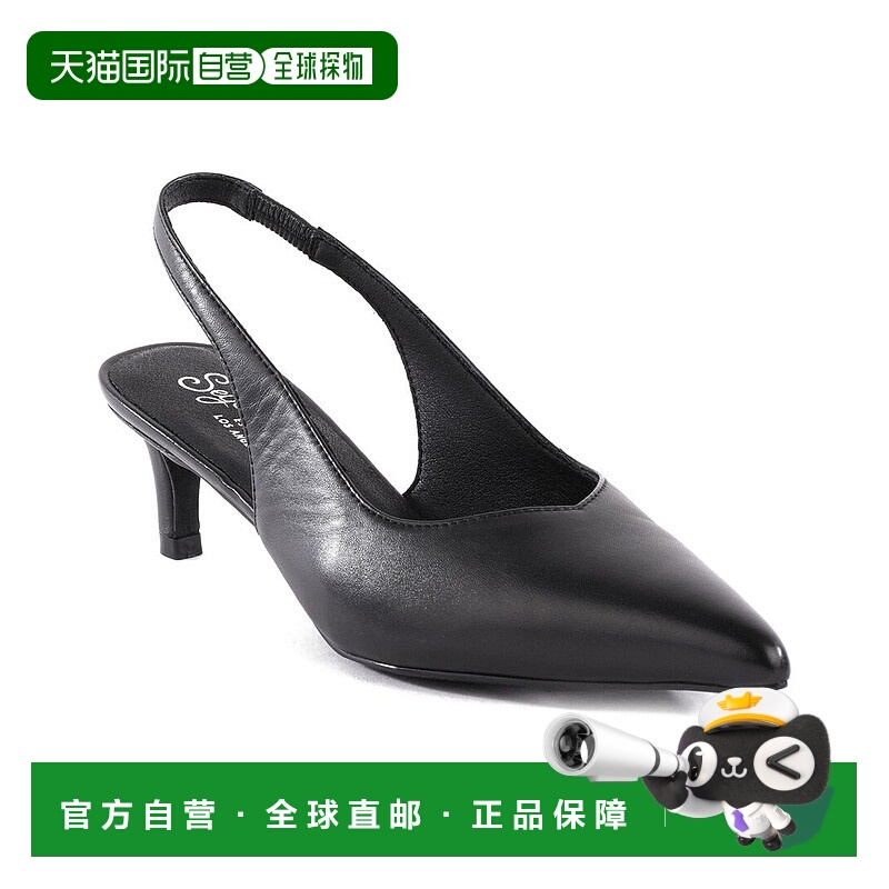 自营 seychelles塞舌尔 Wyatt 皮革高跟鞋 - 黑色皮革 美国奥莱直