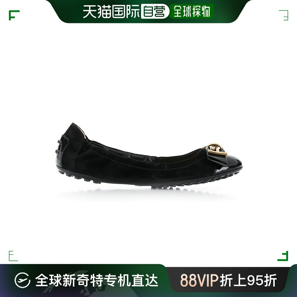 香港直邮TOD'S女士黑色天鹅绒绒面革芭蕾舞鞋 XXW0HI0AS10RTUB99