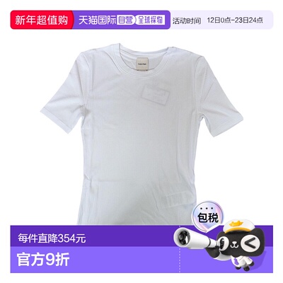香港直邮CALVIN KLEIN 女士T恤 SS2026 LV044D246GYAA白色短袖