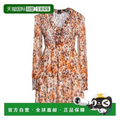 1h可退 香港直邮Pinko 品高 女士 短款连衣裙 orange橙色 舒适时