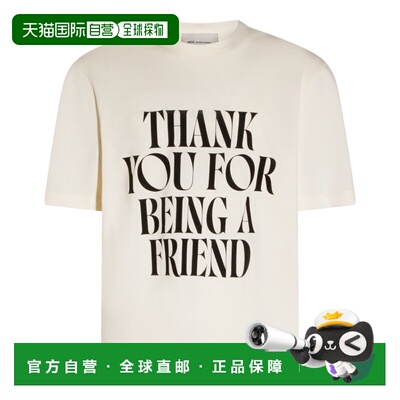 1h可退 香港直邮Ami Paris 男士 米白棉质T恤 UTS384726136