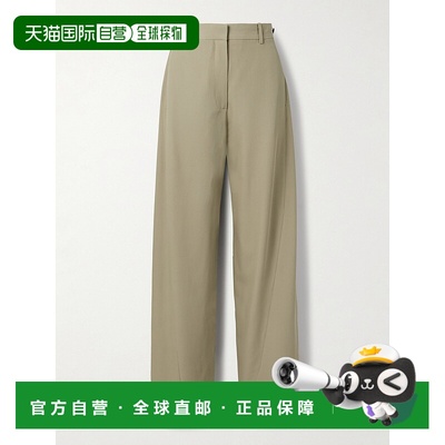 1h可退 香港直邮The Row 女士 Elowyn 羊毛斜纹布直筒裤 10171W40