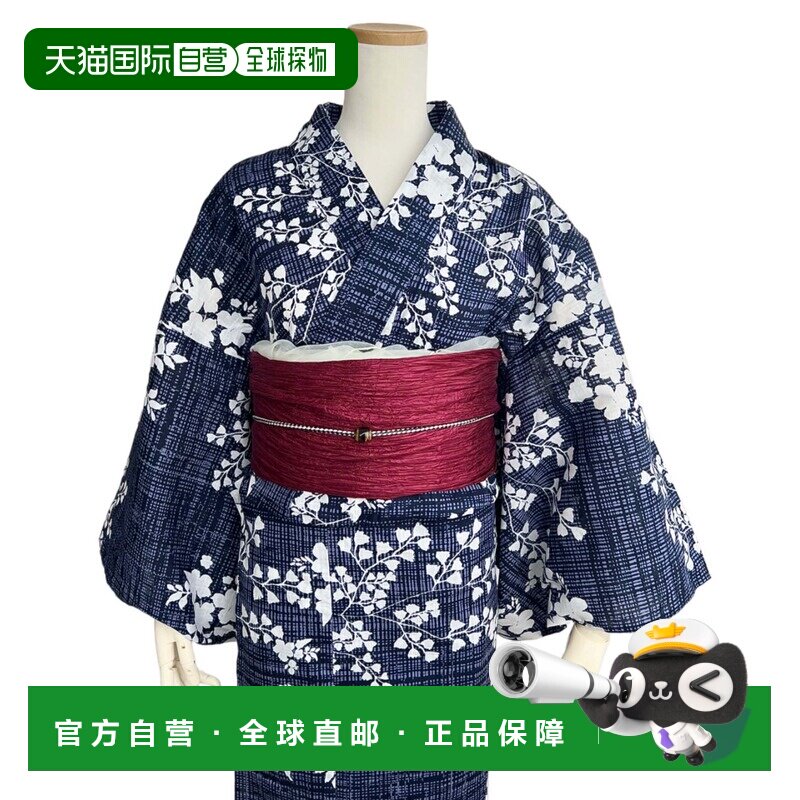 1h可退 日本直邮moment+ 女士 纯棉浴衣+兵儿带2件套 mt11003和服
