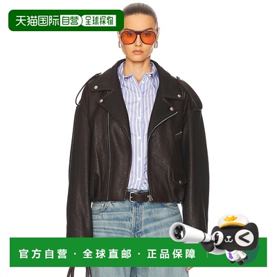 1h可退 香港直邮Acne Studios 艾克妮 女士 Liso 皮革夹克 A70192