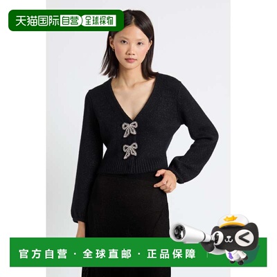 自营chinti & parkerBlack Laura Whitmore Embellished Bow Card