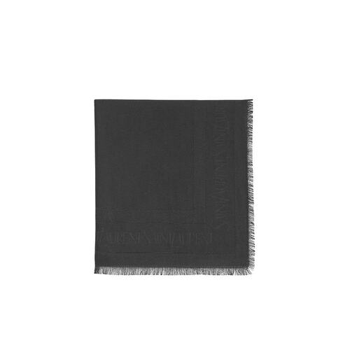 Saint Laurent 羊毛提花大号方形围巾 7600293YN86