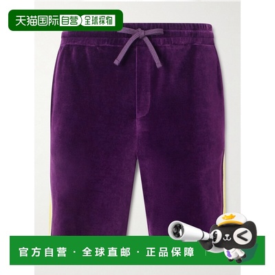 香港直邮valentino 华伦天奴 男士 修身嵌花棉混纺天鹅绒短裤 8V3