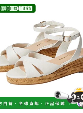 自营Jack Rogers Palmer Crisscross Espadrille Mid Wedge White