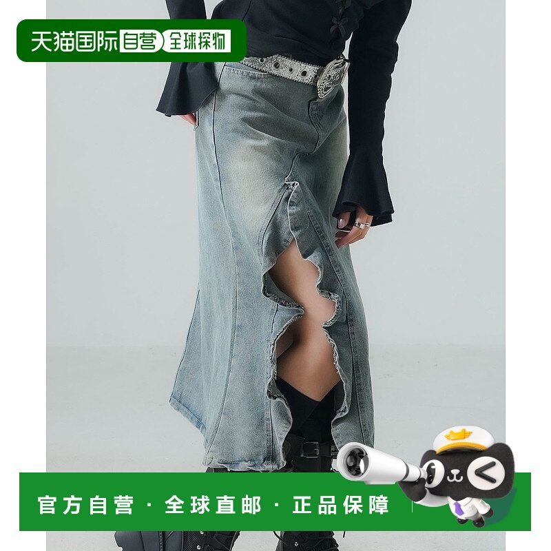 1h可退 日本直邮Diable baiser 女士荷叶边开衩牛仔裙 534893