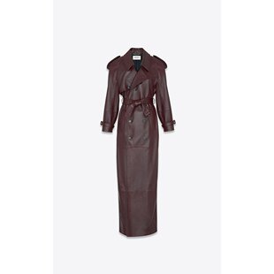 圣罗兰 D’agneau Cuir Long Brillant YSL pour 女士Trench