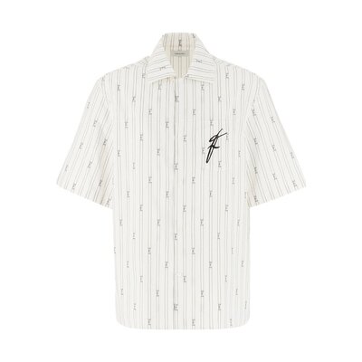 Salvatore Ferragamo 翻领竖纹衬衫 770864