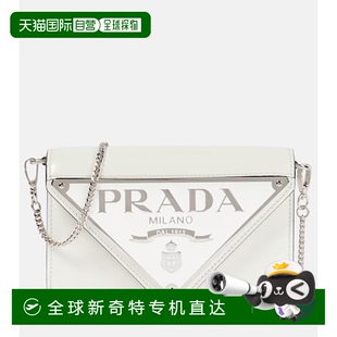 三角形图案迷你皮革斜挎包 1h可退 香港直邮Prada 普拉达 女士