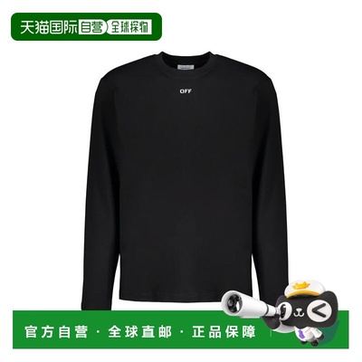 自营off-whiteOff- Cotton Men's T-Shirt - black 美国奥莱直发