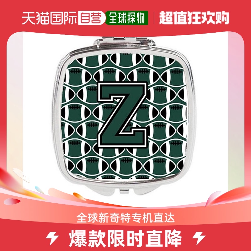 Carolines Treasures CJ1071-ZSCM Letter Z Football Green& Wh