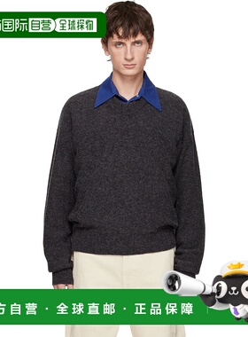 1h可退 香港直邮Lemaire 男士 黑色 Boxy V Neck 毛衣 TO1417LK10