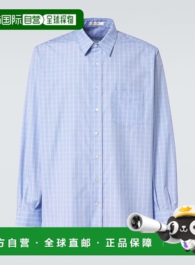 1h可退 香港直邮The Row 男士 Cardiff 格纹棉质衬衫 blue蓝色 舒