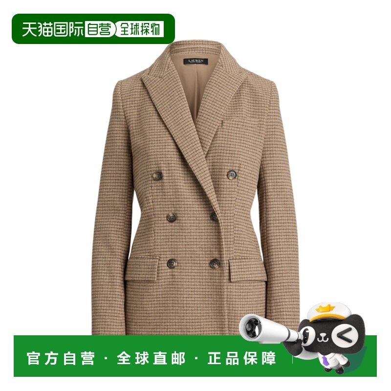 日本直邮Ralph Lauren Lauren 羊毛混纺斜纹双襟西装外套 [100061,女装/女士精品,短外套,淘宝优惠券,粉丝福利购,淘宝优惠卷