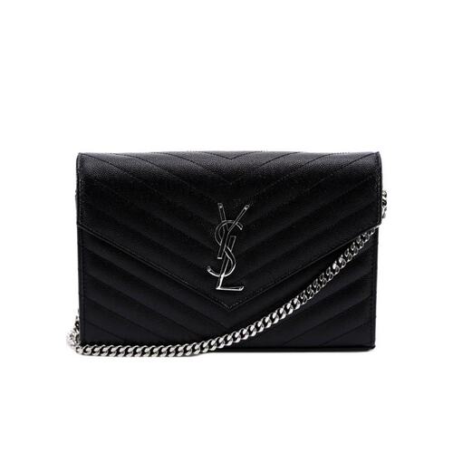 Saint Laurent 黑色MONOGRAM 绗缝单肩包 377828B0W02