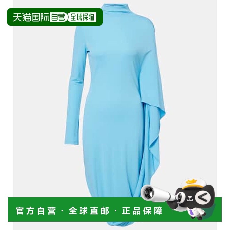 香港直邮Stella Mccartney 斯特拉 麦卡特尼 女士 垂褶针织中长连