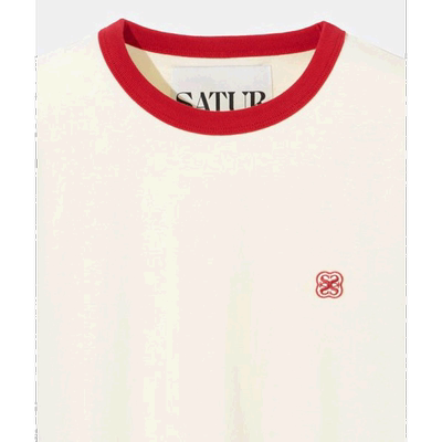 韩国直邮SATUR设计师款大气简约日常休闲个性T恤SA23SSMT07A1CR