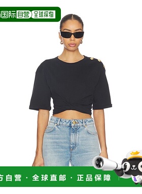 1h可退 香港直邮Balmain 巴尔曼 女士 短款针织T恤 FF0EE012GF23