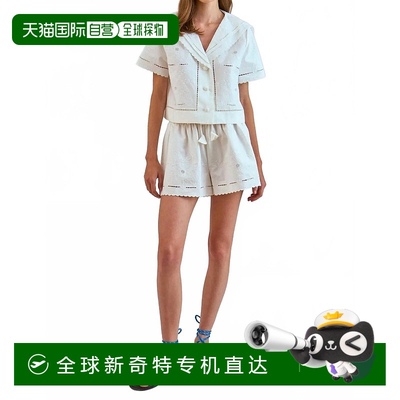 自营 hunter bellFern Tonal镂空刺绣短款白色-白色 美国奥莱直发