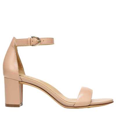 自营Naturalizer Vera Ankle Strap Block Heel Sandal Barely Nu