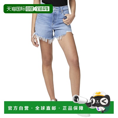 自营PAIGE Asher Leela Destroyed Cut Off Short - blue 美国奥